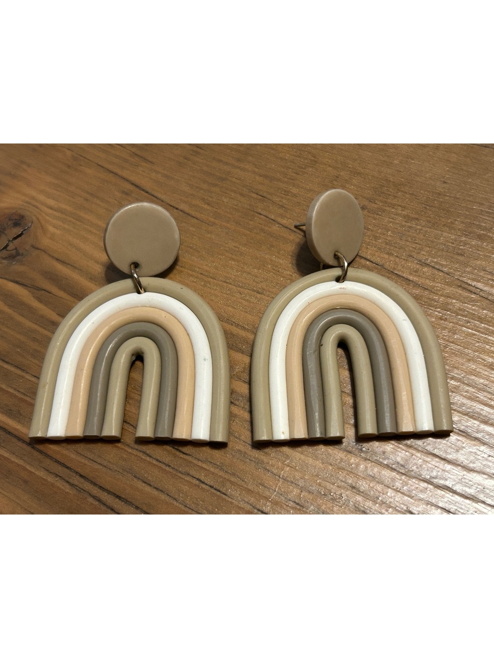 Neutral Tone Rainbow Arch Dangle Earrings